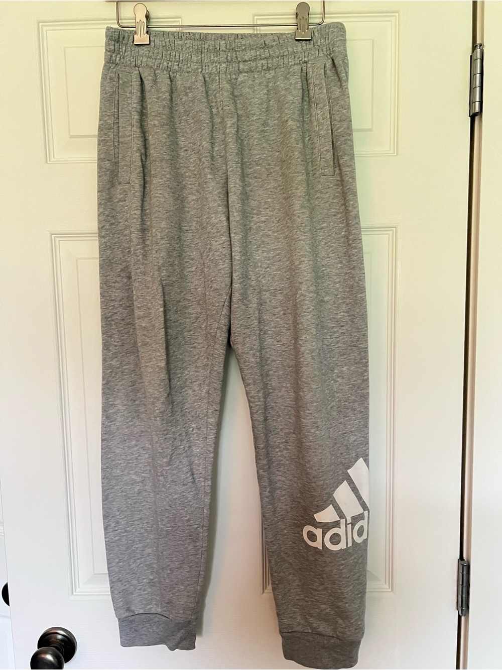 adidas Kids' Gray Logo Sweatpants  -XL